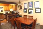 Mammoth Vacation Rental Woodlands 48 - Dining Table Seats six and Bar 